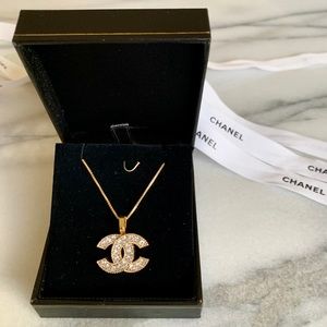 Authentic CC gold crystal necklace
